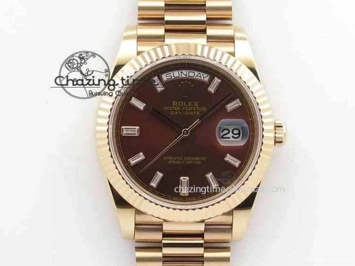 1219 Day Date 40mm RG BP Maker Best Edition Brown Dial Diamond Markers On RG Bracelet A ZeroBulk 3689